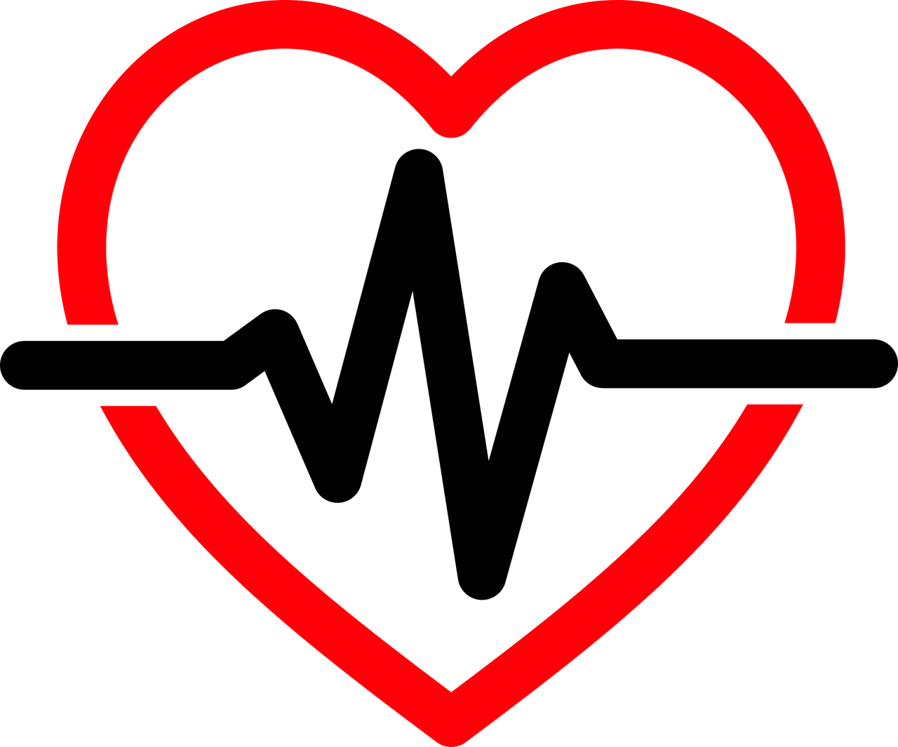 Heart shaped icon with heartbeat line symbolizing cardiac care