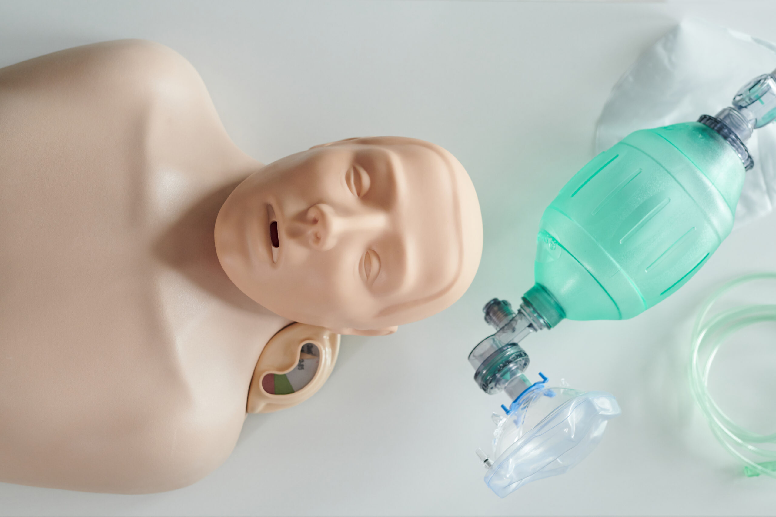 a mannikin laid out for CPR training